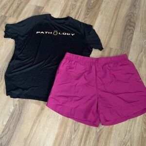 Men’s athletic set dry fit shirt and workout shorts NEW